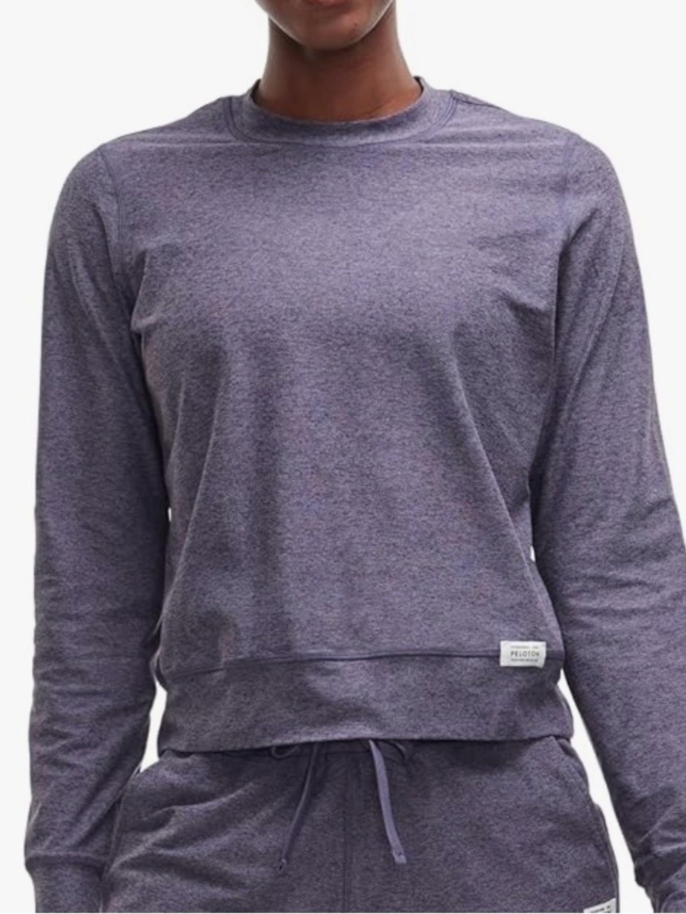 Peloton Womens Dreamblend Crewneck Pullover Sweatshirt 1X Ash Purple Gray NWT